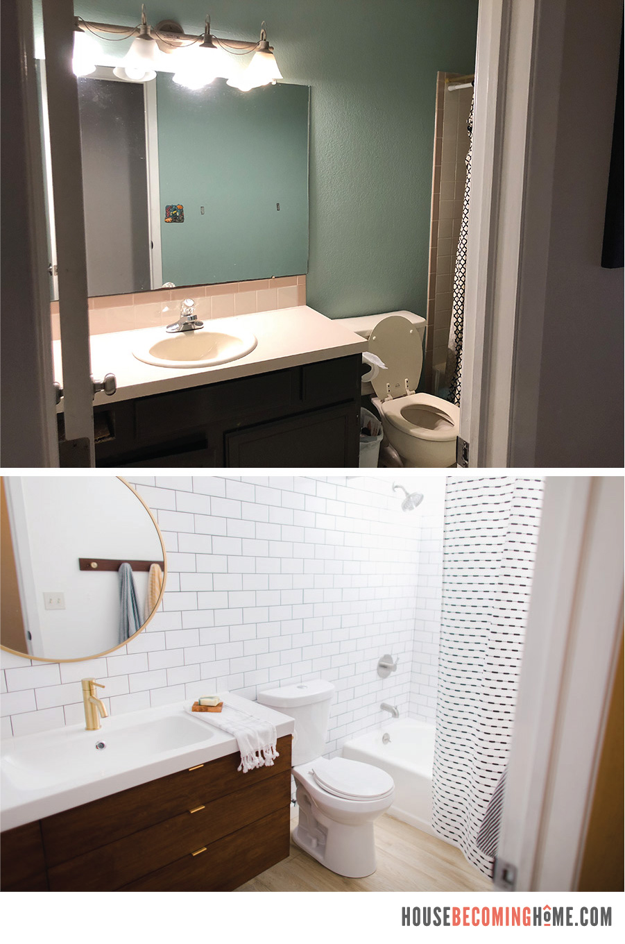 Small Bathroom Before and After Side by Side