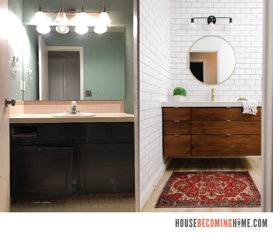 Small Bathroom Before and After Side by Side