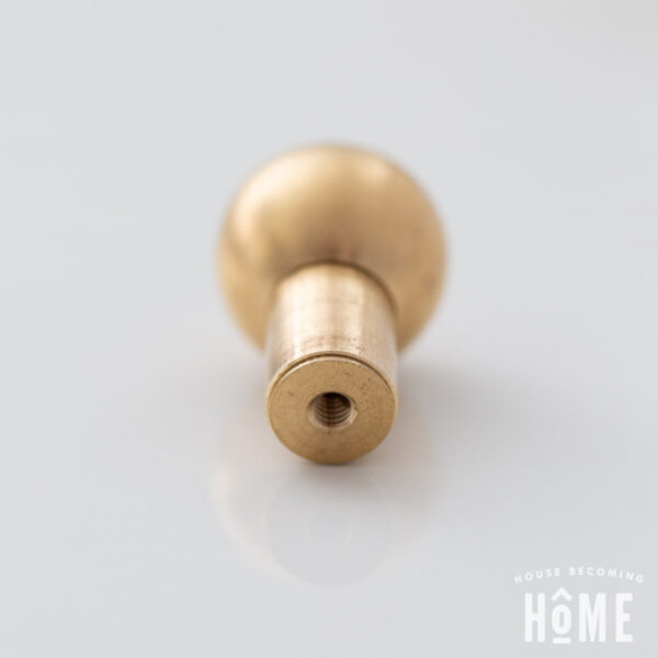 Solid Brass Cabinet Knob Ball Back Side