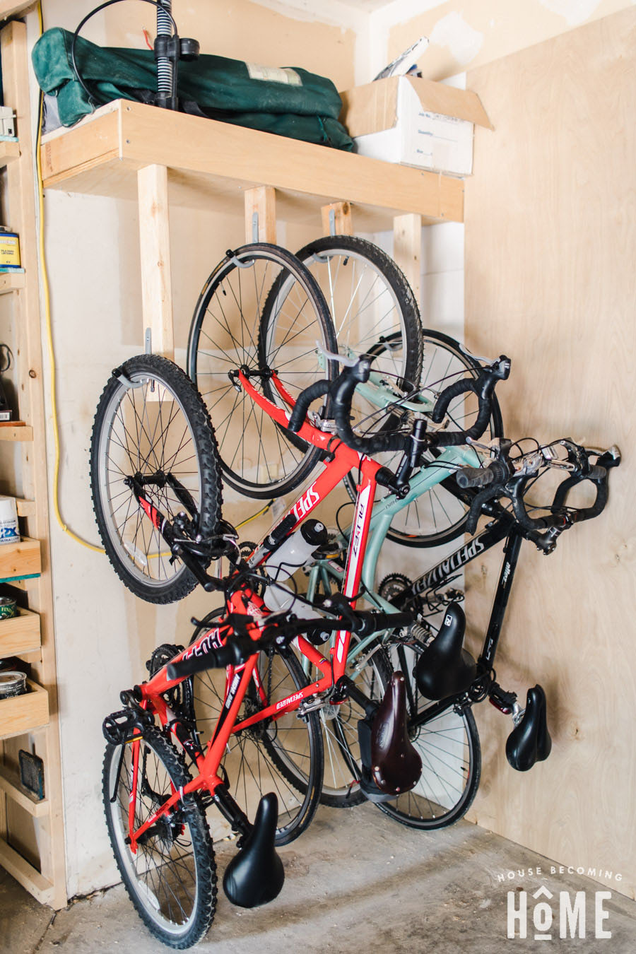 Homemade store bike hanger