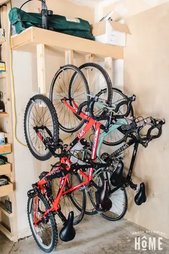 Easy And Diy Bike Rack House, Homemade Bike Rack For Garage Floor