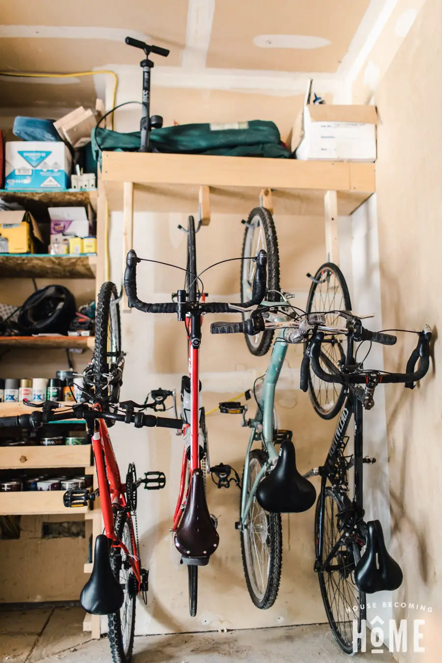 DIY Bike Rack vertical storage