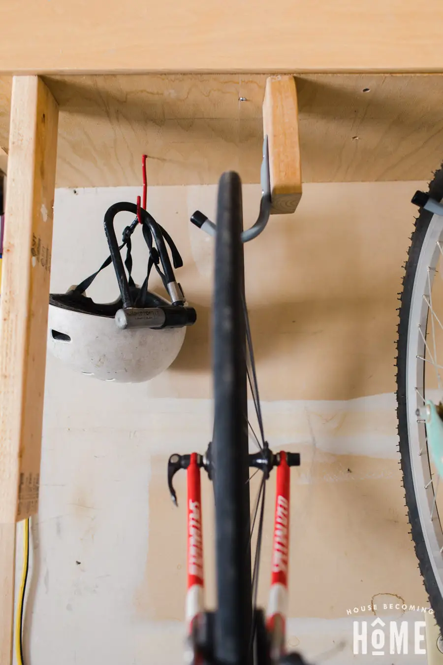 DIY Bike Rack with Helmet Storage