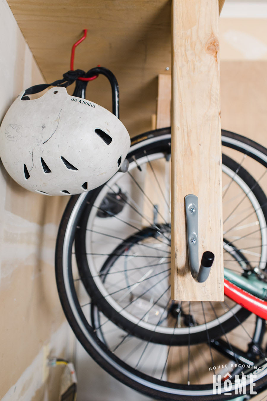 Diy bike best sale helmet storage