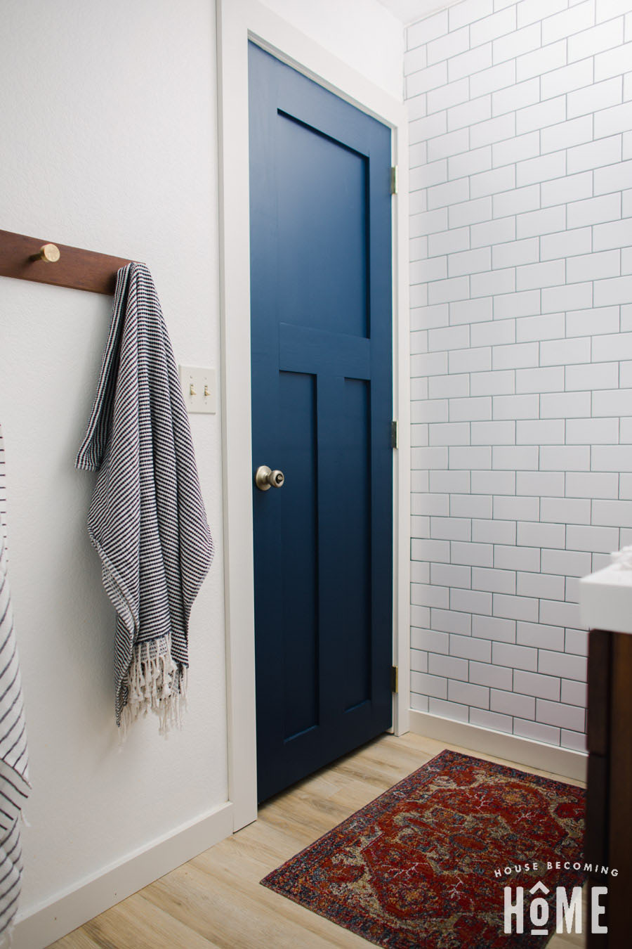 DIY Door Painted Blue with a Paint Sprayer