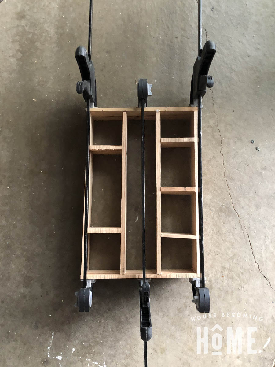 DIY Hardware Drawer Organizer Glue Up