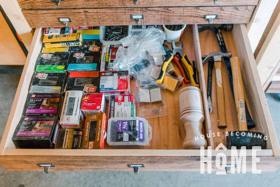 Joan Nagel‎ Finally got around to organizing Dreamer Design leftover  drills. 💜 Beautiful storage system!