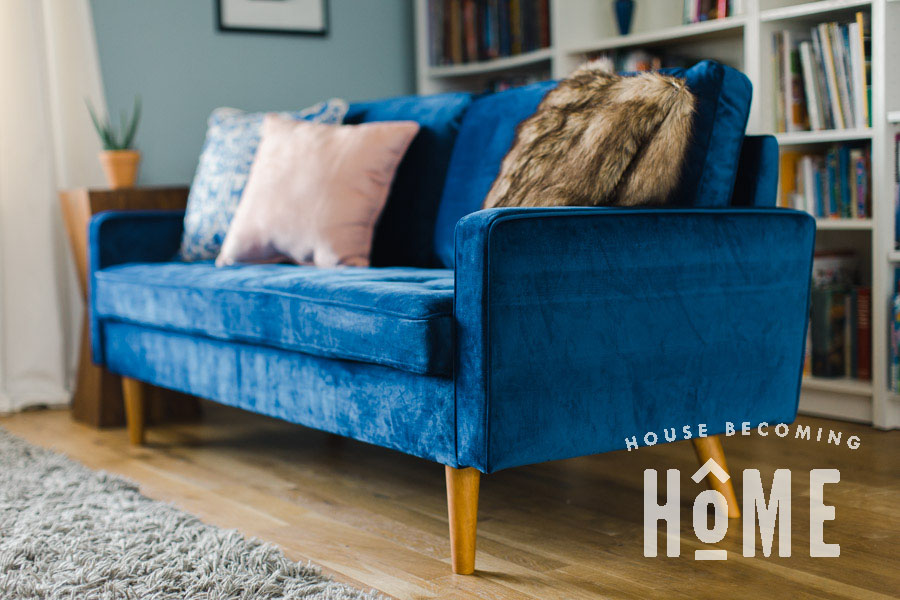 Womble Velvet Sofa in Space Blue