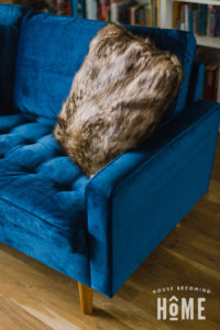 Faux Fur Pillow for Living Room Makeover