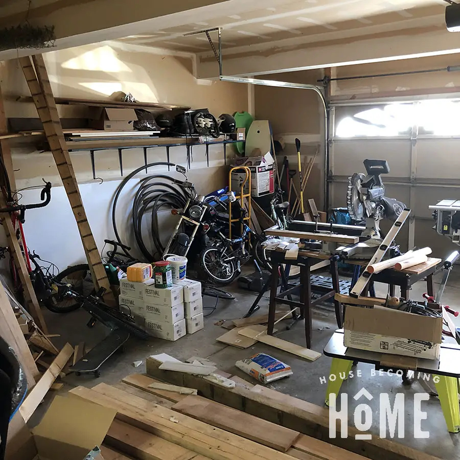 Woodworking Garage Workshop Before Organization