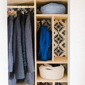 Tame the Chaos of a Small Coat Closet wtih Simple DIY Organizational Compartments