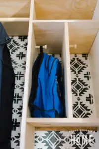 Backpack Hanging in Organized Coat Closet