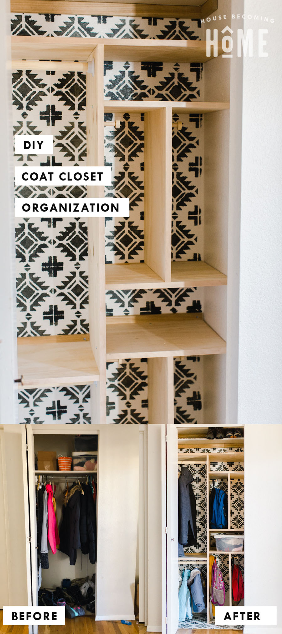 DIY Coat Closet Organization