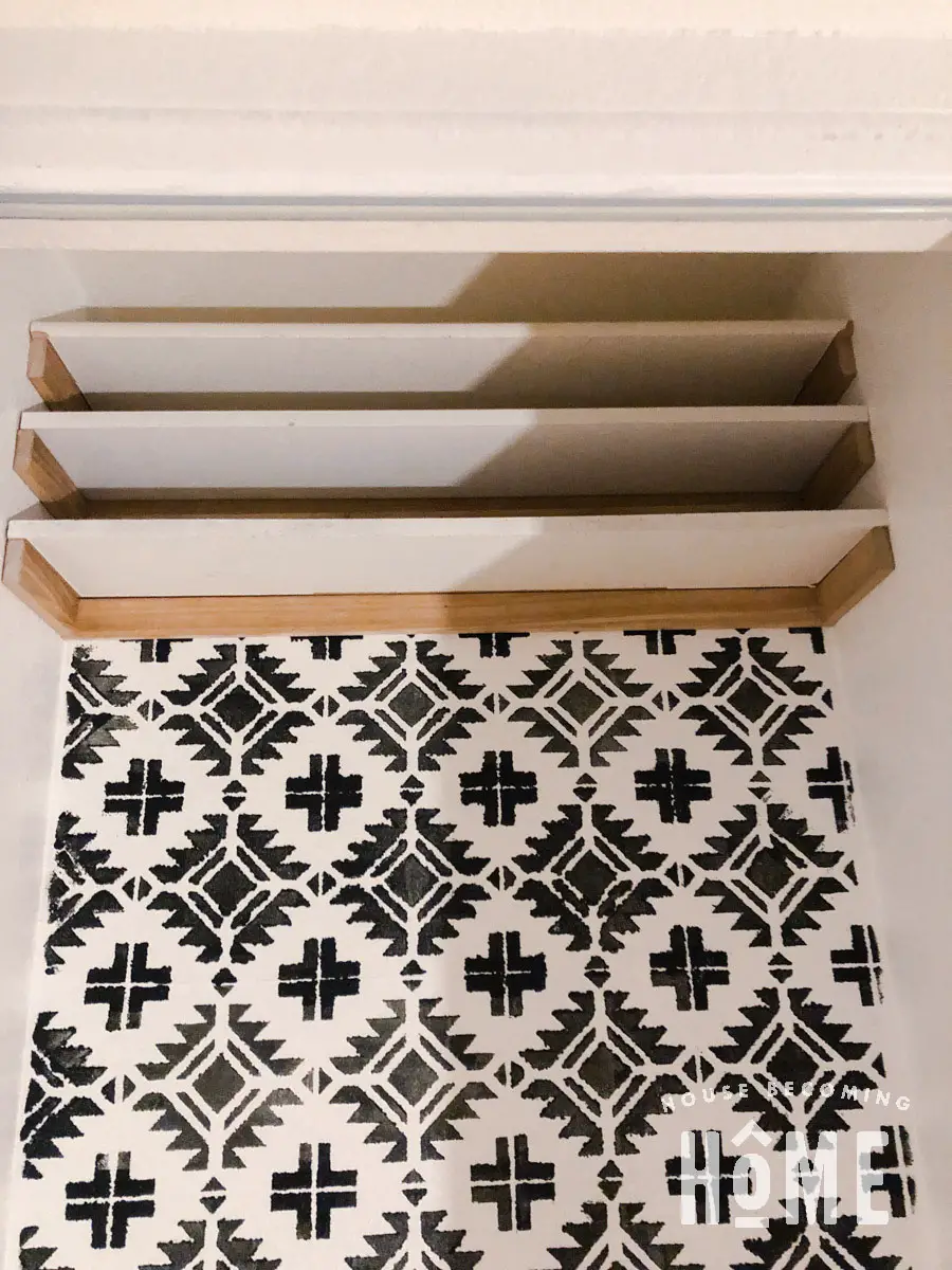 DIY Shelves in Upper Area of Closet