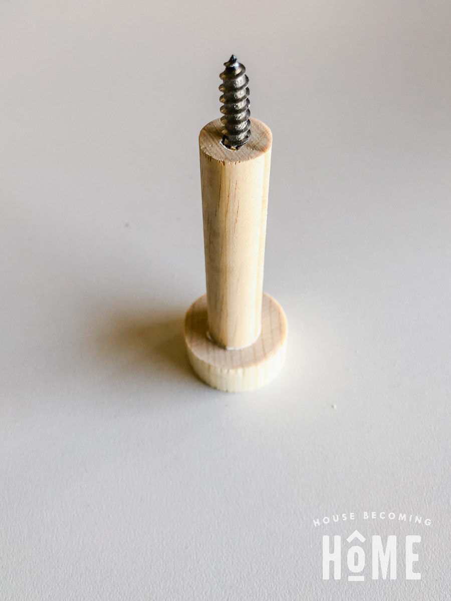 Dowel Screw in DIY Coat Hook