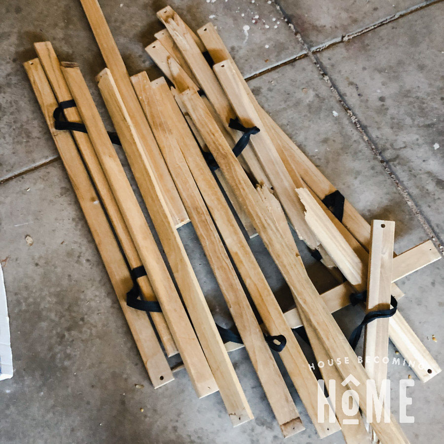 Repurposing Bed Slats for Organization Project