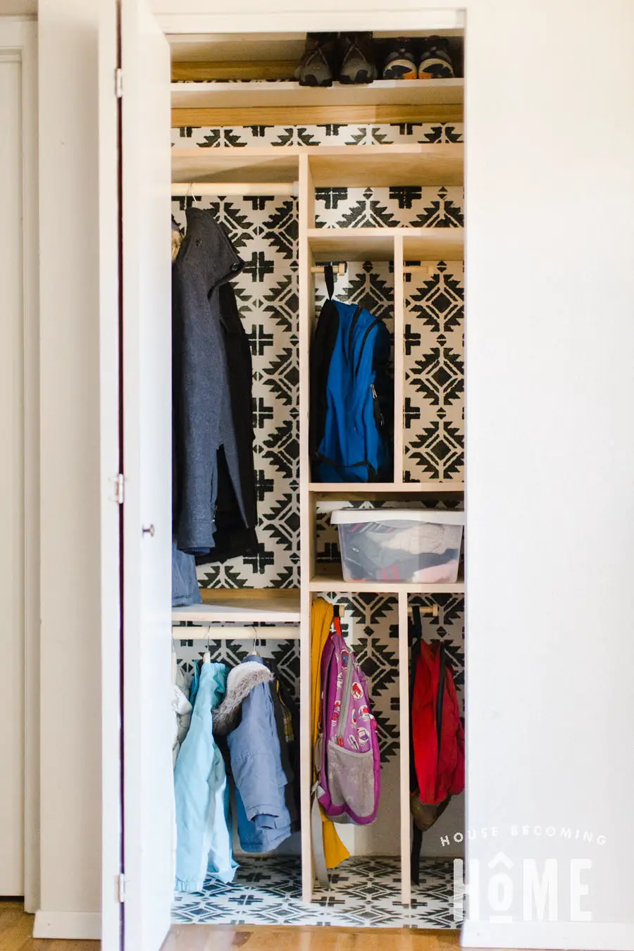 Small Coat Closet Organization Makeover After_