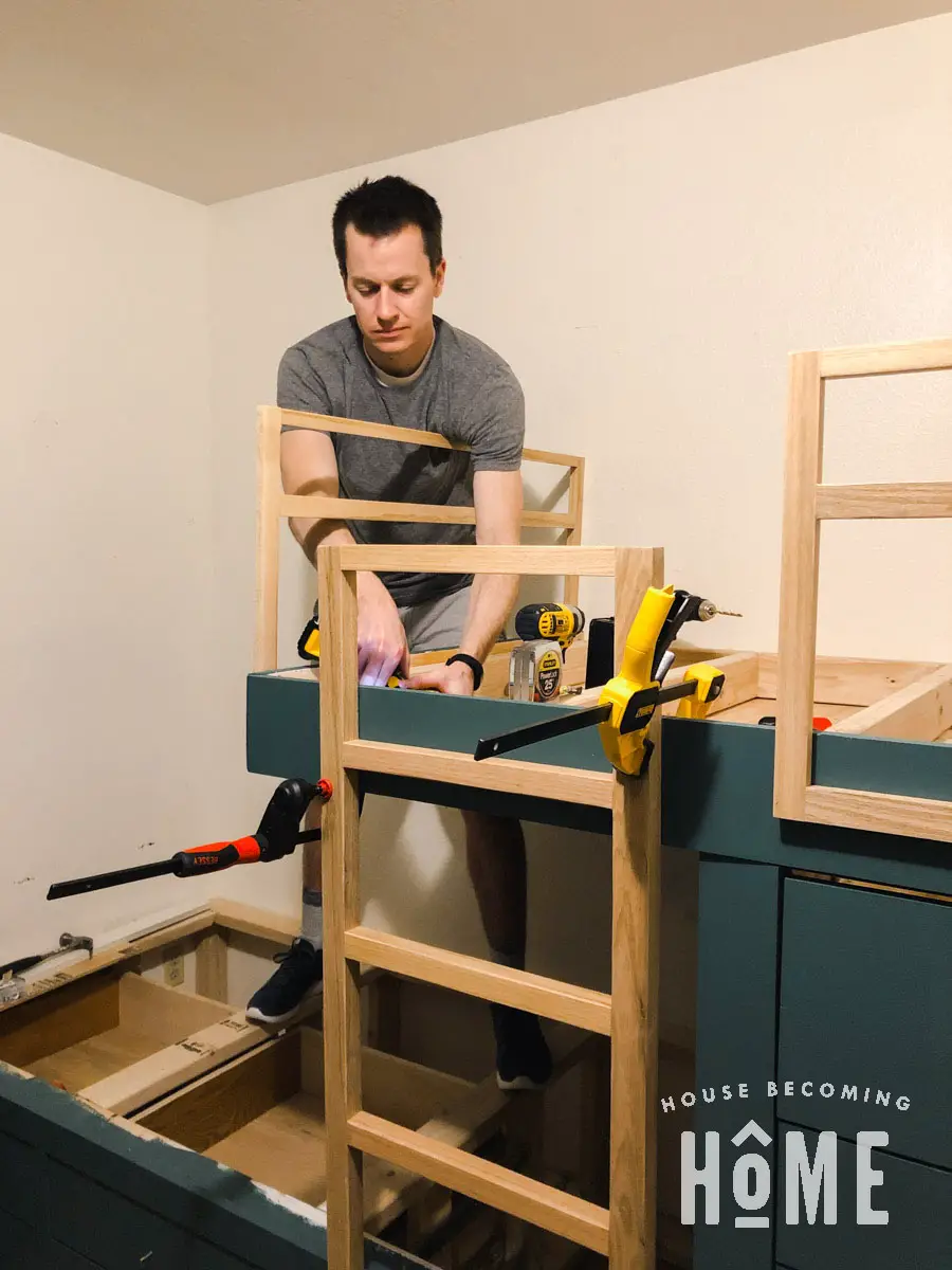 Attaching Ladder to Built in Bunk Beds At Top_