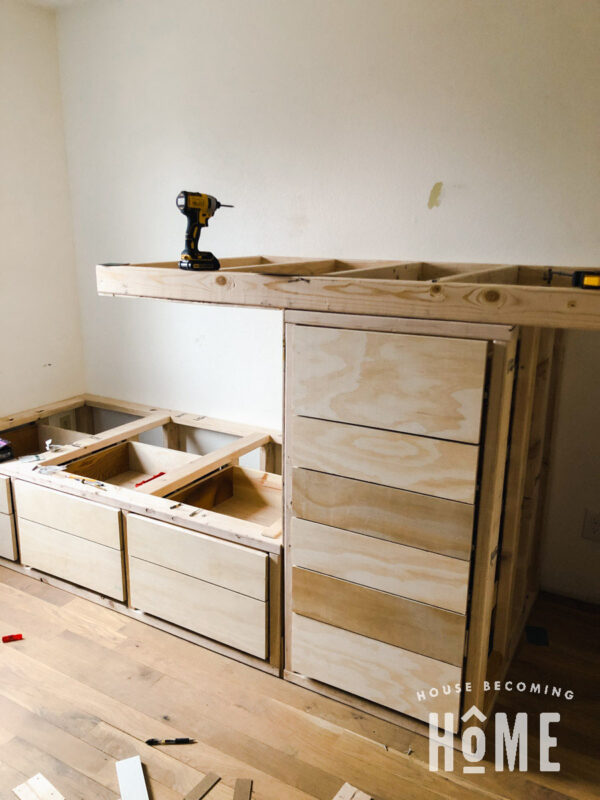 Building Offset Built in Bunk Beds - House Becoming Home