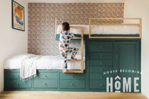 How to Make Offset Built in Bunk Beds with Ladder and Guard Rails