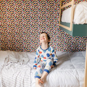 Make a Modern Fabric Feature Wall in Kids Bedroom