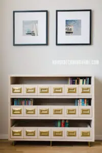 Build a Catalog Bookcase with Brass Legs