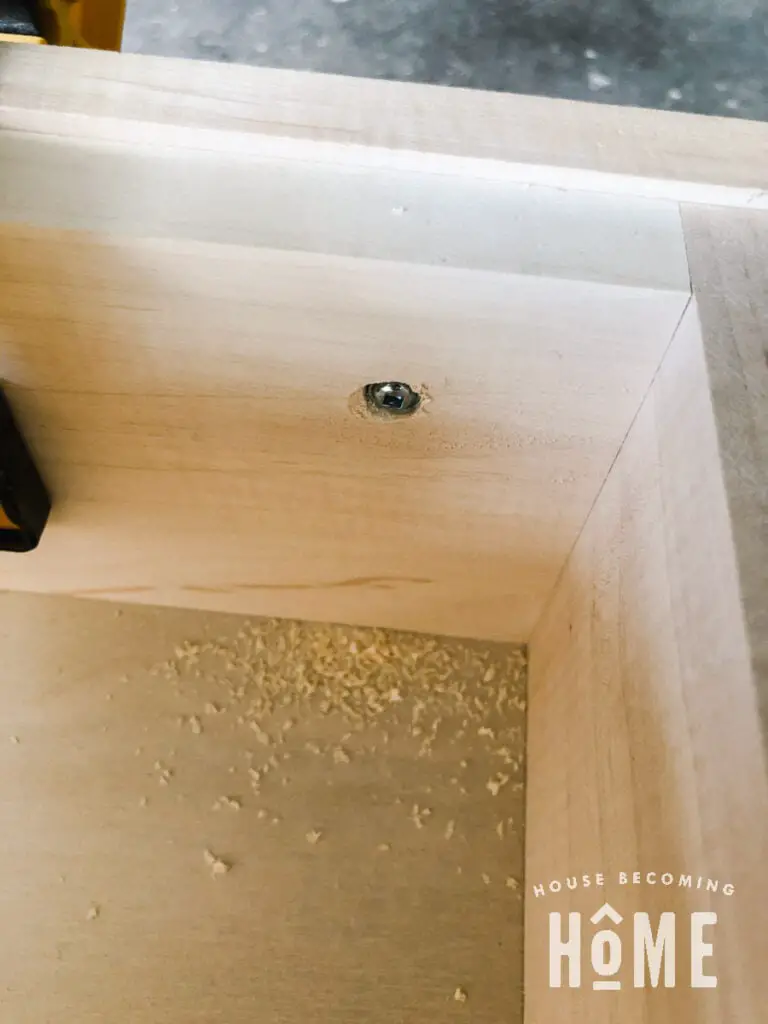Countersink Holes to Attach Drawer Fronts Bookcase