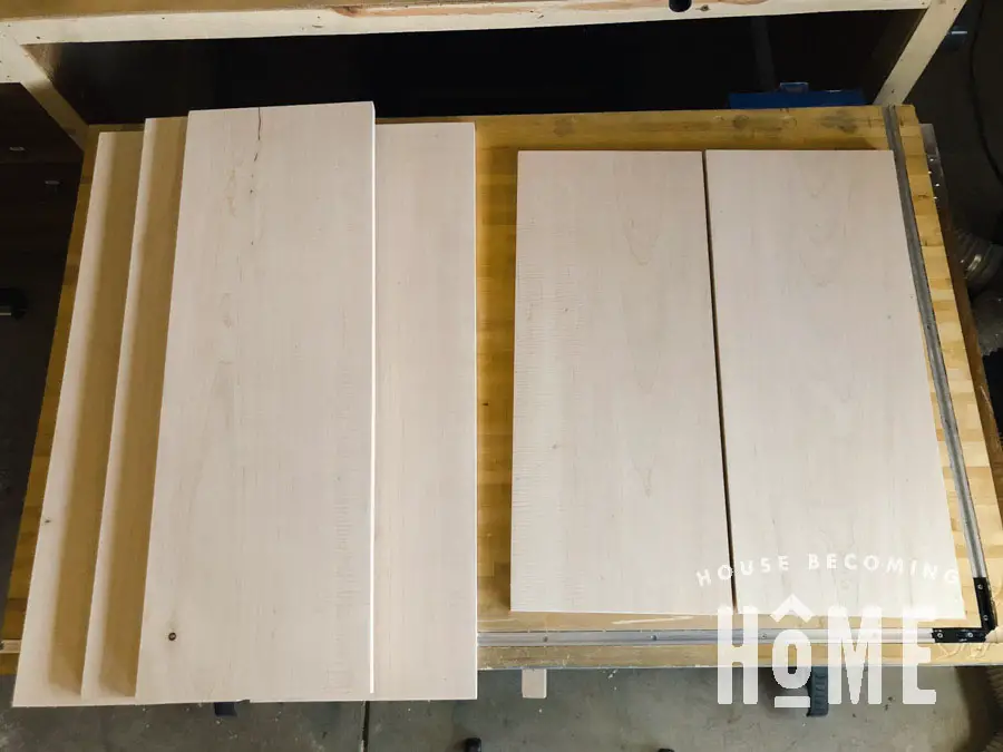Maple Lumber Bookcase Pieces