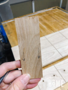 Scrap Wood to Mark Placement of Holes for Drawer Hardware