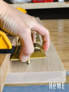 Use Straight Edge and Clamps to Keep Hardware Lined Up