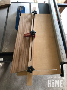 Taper Jig on Table Saw to Make Chair Sides
