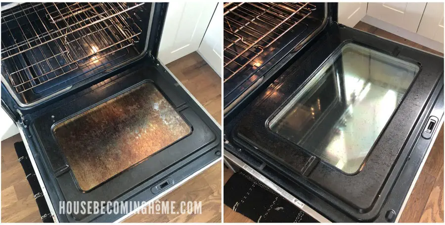 Oven Glass Before After Cleaning