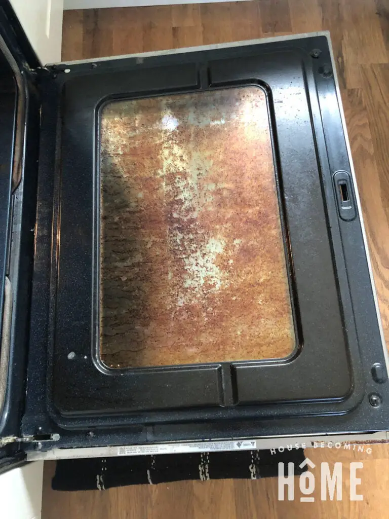 Oven Glass with Tough To Clean Grime