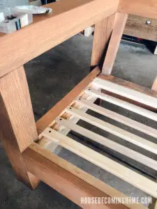 Adding Seat Slats to DIY Outdoor Sofa