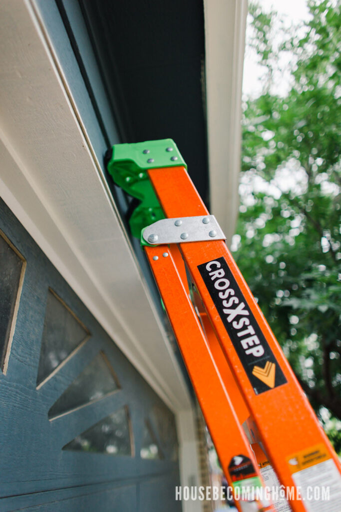 Ladder Doubles as Shelf Ladder Top View