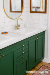 Green Painted Master Bathroom Vanity