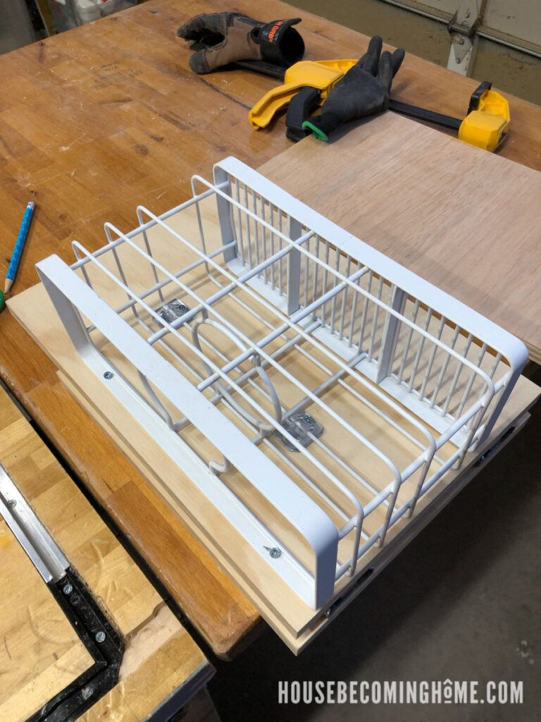 Metal Bin for Hair Dryer Pull Out Drawer House Home