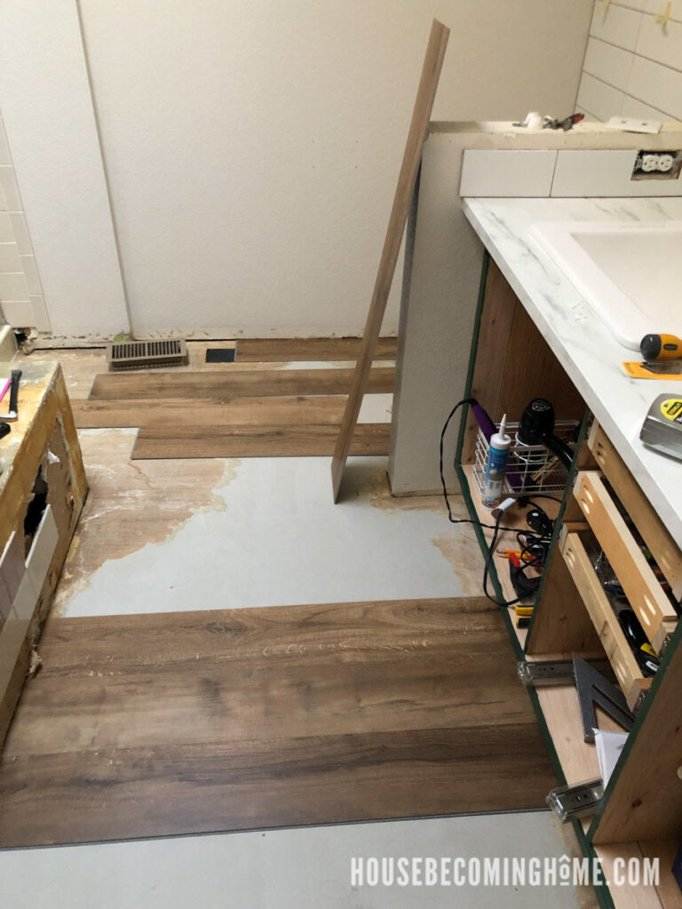 Vinyl Plank Flooring in Bathroom